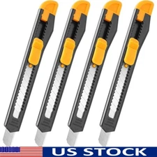 4 Pack Box Cutter Retractable Utility Knife Snap-Off Blades Cardboard Cutting US