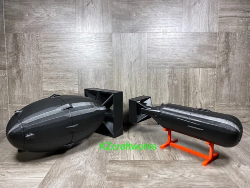 Fat Man & Little Boy Atom Bomb Models - 3D Printed 1/12 - WW2 US Military 1945