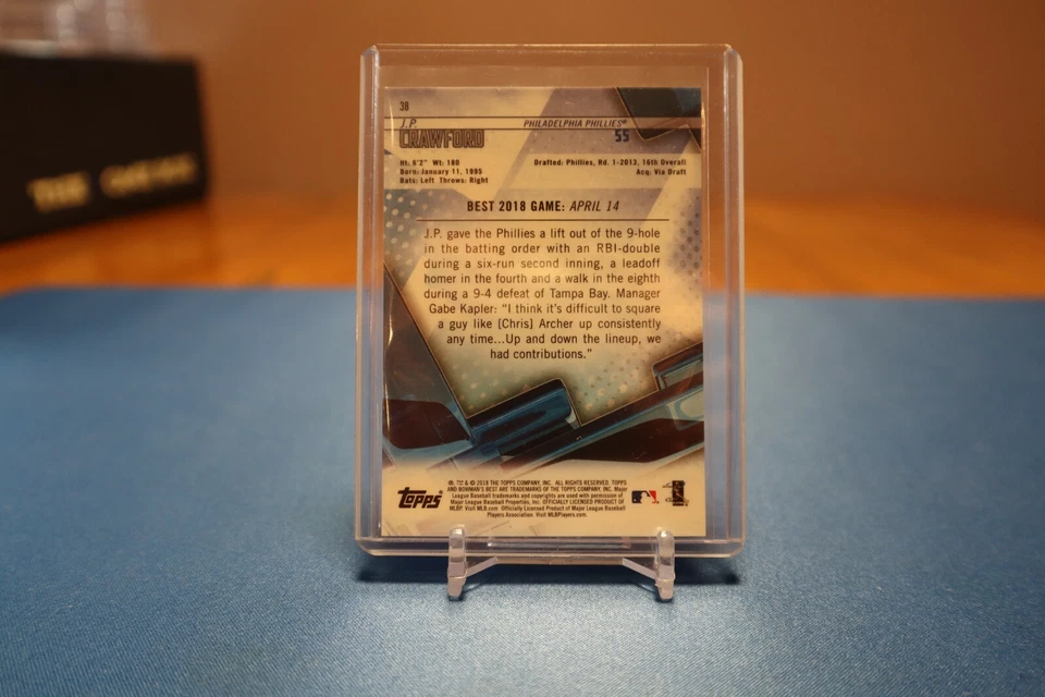 2018 Bowman's Best Rookie J.P. Crawford RC Atomic Refractor SP Clean Gradable - Image 2 of 2