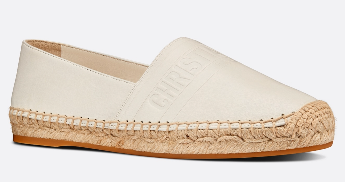 Dior Granville Off White Lambskin Leather Logo Embroidered Dior Granville Off White Lambskin Leather Logo Embroidered