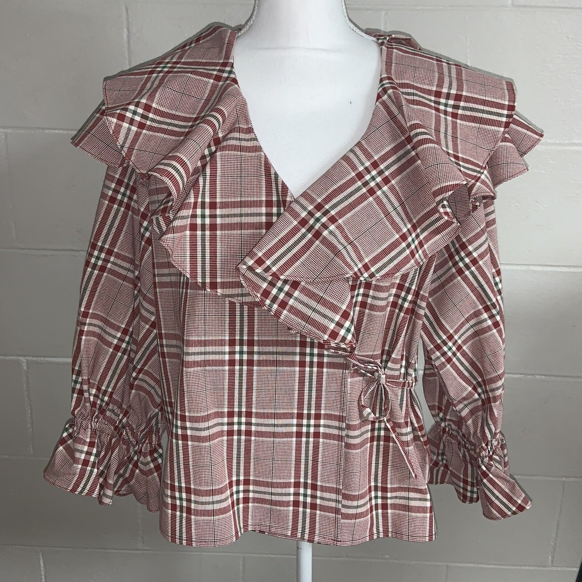 Rejina Pyo Women's Plaid Cotton Wrap Top | eBay