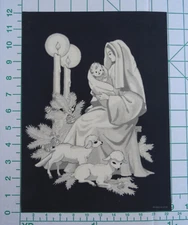Tri Chem Ready To Paint Craft Liquid Embroidery 7064 Madonna & Child  Lamb X-Mas