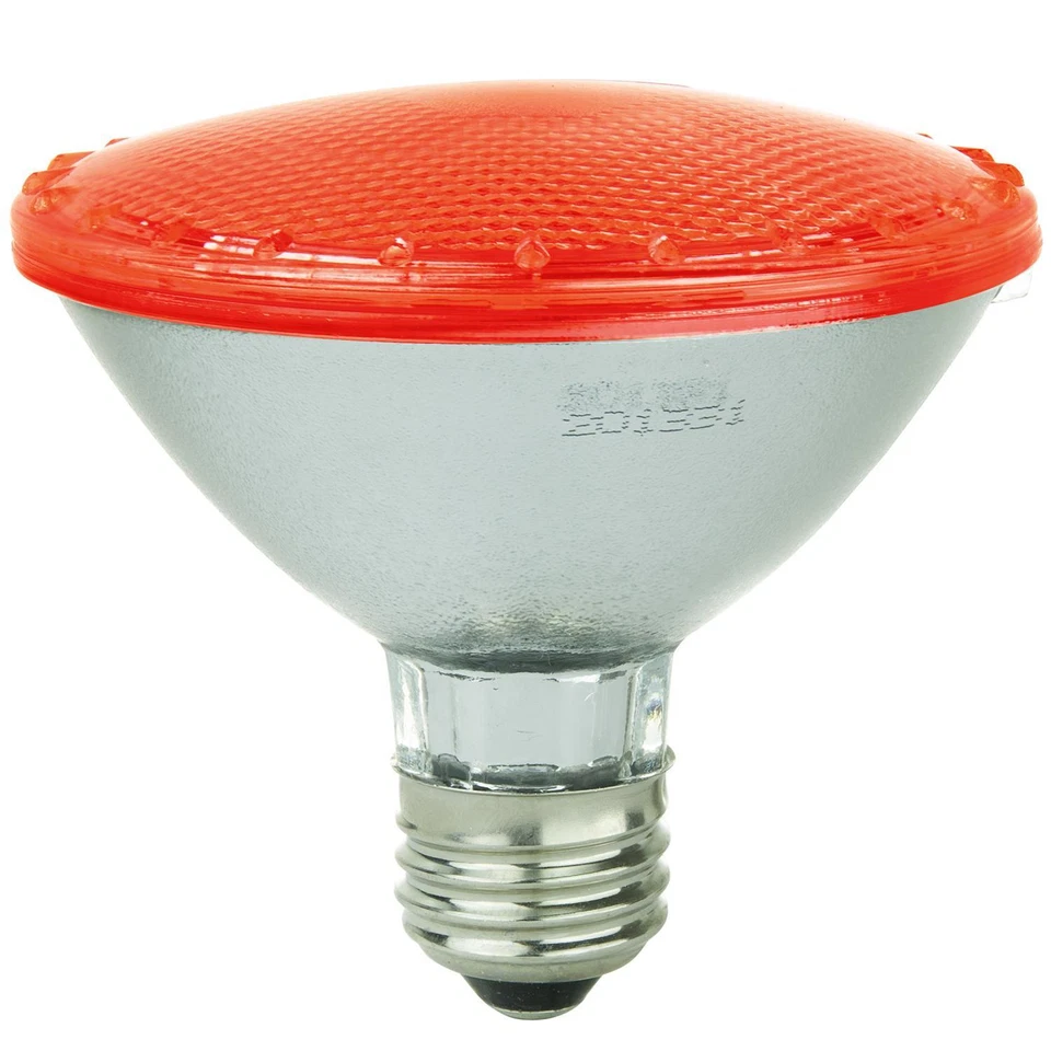 Sunlite LED PAR30 Short Neck Reflector Light Bulb, 3W E26 Base Red Lens - 3 Pack - Image 2 of 2