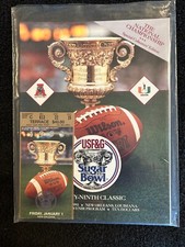 JAN 1 1993 SUGAR BOWL NATL CHAMPIONSHIP PROGRAM W TICKET ALABAMA-MIAMI NICE MK50