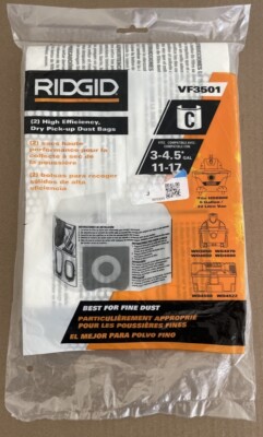 RIDGID 23738 Vf3501 Wet Dry VAC High efficiency Dust Bags for sale online eBay
