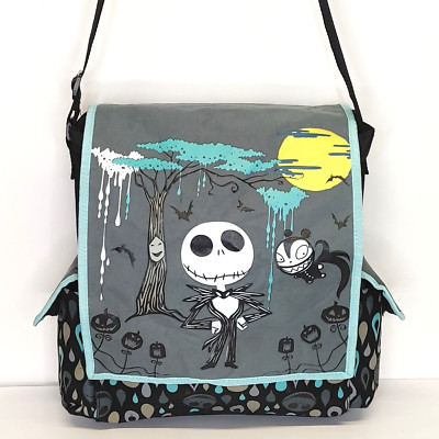 The Nightmare Before Christmas Messenger Bag Black Flap Adjustable Strap Disney