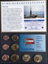 Austria 2010 1 Cent - €2 Euro Pattern Trial Probe Essai Coin Set ~ COA Card