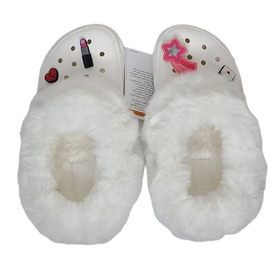 しょー Crocs Classic Mammoth Charm Clogs 207409-100 NWT W6 M4
