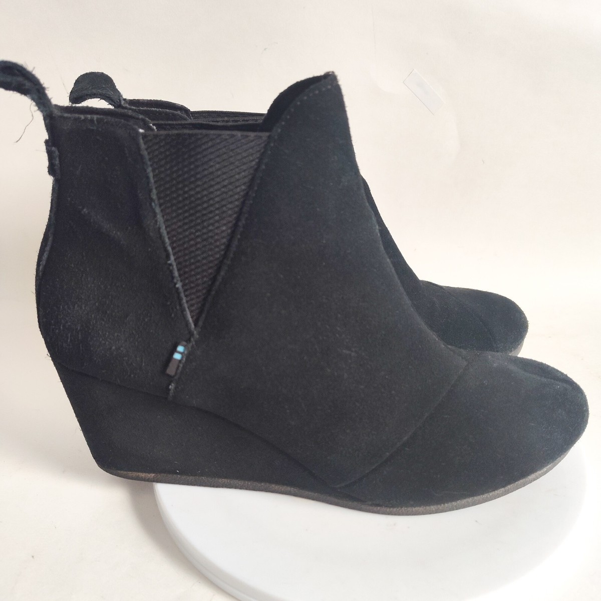 Toms Kelsey Suede Leather Pull On Black 3