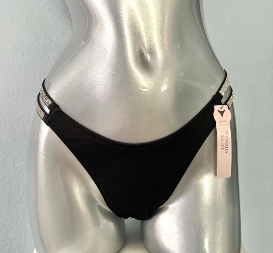 Conjunto de biquíni terno de banho Victoria's Secret parte superior push up parte inferior brasileira alça brilhante - Imagem 3 de 4