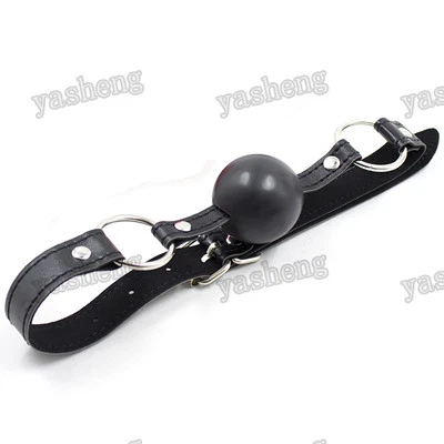PU Leather black Soft Rubber Ball Gag Costume