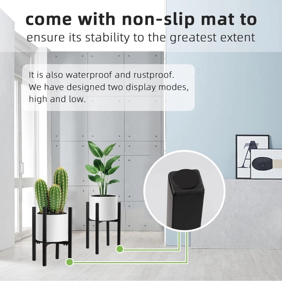 Подставка для цветов STLOVe®, комнатный декор полка для цветочных горшков, черная железная подставка для горшка - Изображение 4 из 4