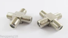 1pc 1 F Female Jack Connector To 3 F Type Female Splliter 4 way Coax TV Adapter