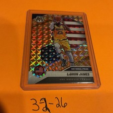 LEBRON JAMES 2020-21 PANINI MOSAIC ORANGE    #247 NATIONAL PRIDE USA LAKERS 