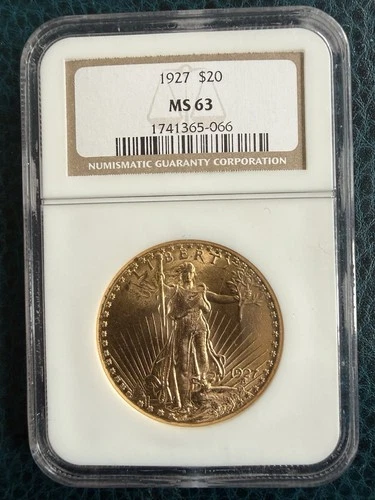 1927 $20 Gold St. Gaudens MS63 PCGS