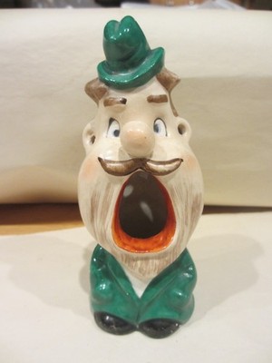 Vintage 1950 s Ashtray Man Big Head Open Mouth Smoke Exits Ears 5.5'' Japan