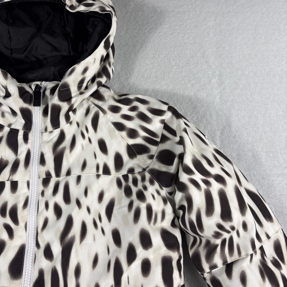 Chaqueta de esquí aislante Athena 686 para niña pequeña nueva con etiquetas en estampado de leopardo blanco y negro Foto 4 de 4