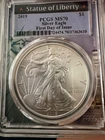 2019 Silver Eagle PCGS MS70 FIRST DAY OF ISSUE - Statue of Liberty Core - MINT!