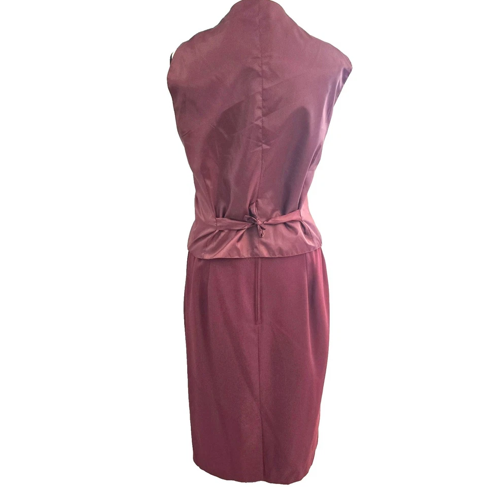 Conjunto Chaleco Falda Maggie McNaughton Años 90 Vintage Mujer 16W/14 Borgoña Hecho en EE. UU. Foto 3 de 4