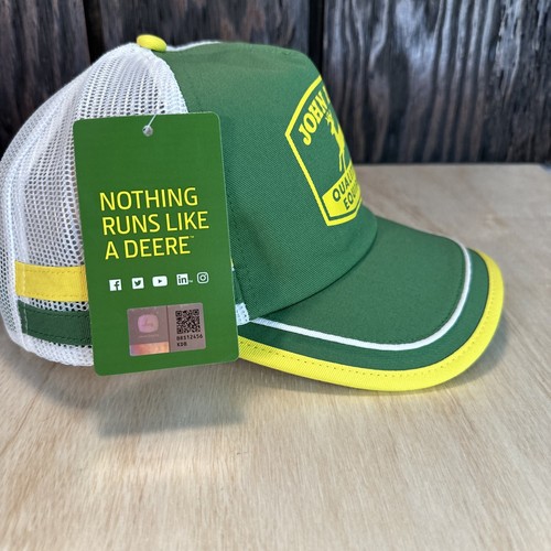 John Deere Calidad Equipo Agrícola Camionero Sombrero Snapback Gorra Rayas Malla Retro - Imagen 6 de 11