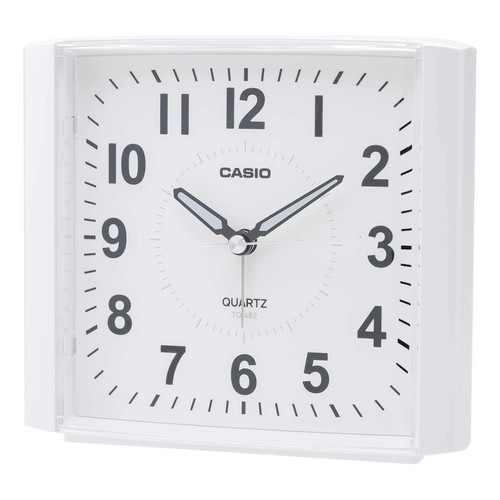 CASIO Alarm Clock White Analog Standard Snooze with Light TQ-482-7JF