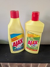 2 Vintage Bodenreiniger Ajax Flaschen - voll - Sammlerstück oder Requisiten
