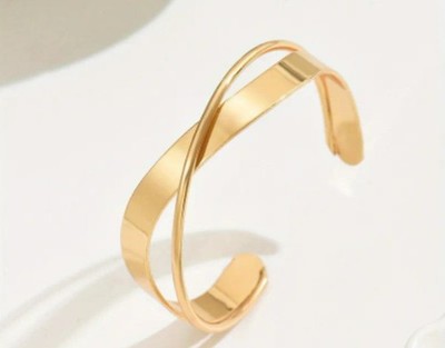 Goldenes Minimalistisches geometrisches Armband, Armreif Vergoldet Neu