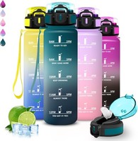 Trinkflasche, Trinkflasche 1L, Wasserflasche Mit Strohhalm, Leicht Zu Reinigen,