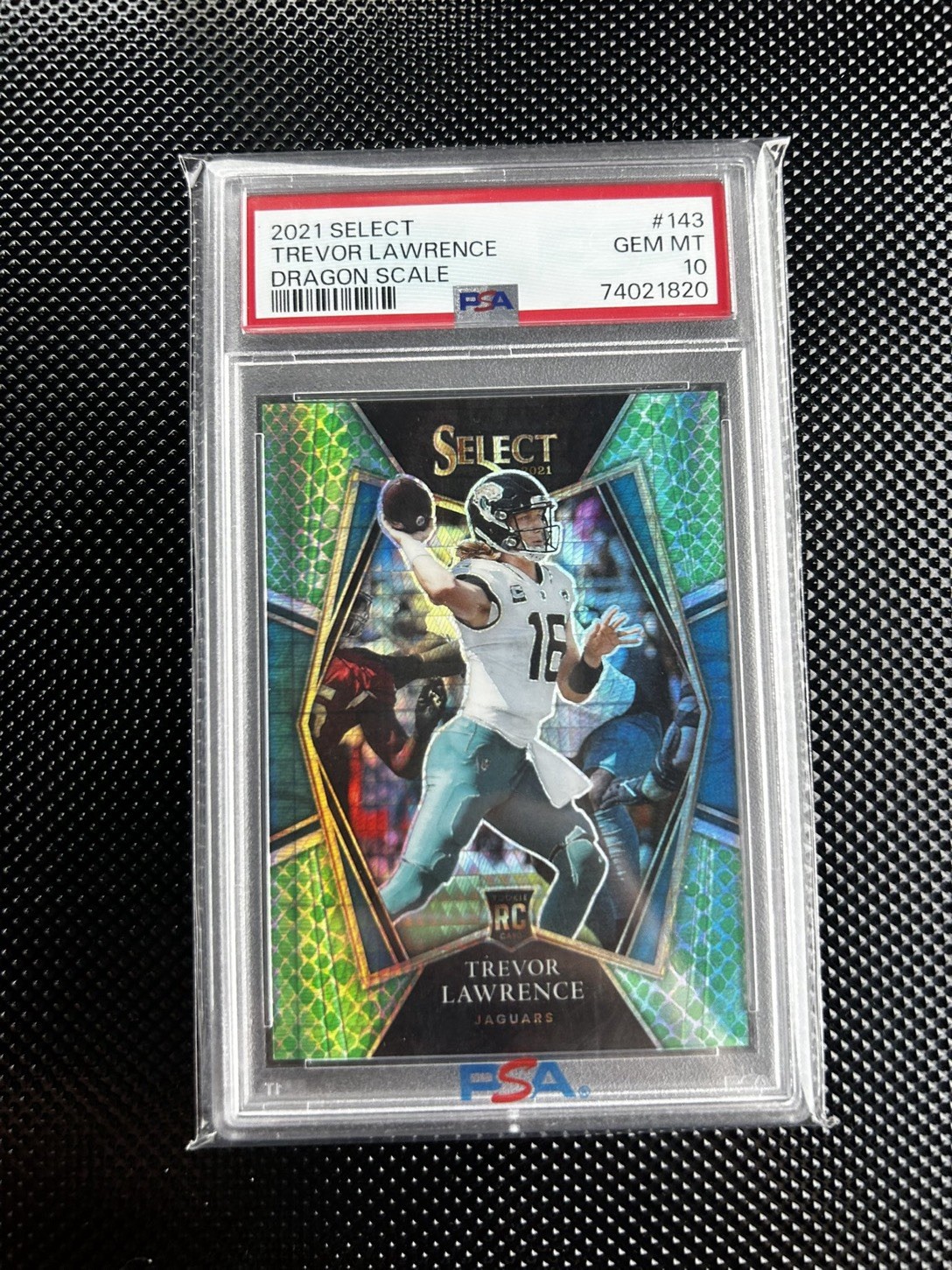 2021 Panini Select - Premier  Trevor Lawrence #143 Dragon Scale Prizm /89 (RC)