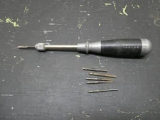 Vintage STANLEY  "Yankee" No. 45 Screwdriver with 6 Bits. Made in U.S.A.