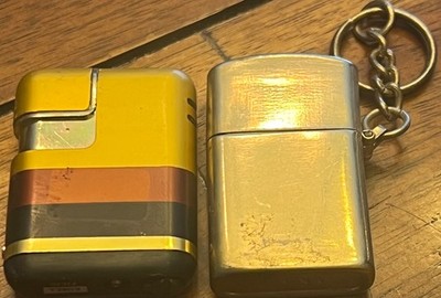 Vintage Lot 2 Cigarette Lighter Small Models Piezo Korea China