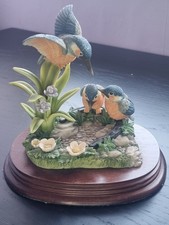The Leonardo Collection Nature Studies 1992 Kingfishers Trio Figurine ornament 