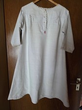 Nachthemd aus Bauernleinen mit Monogramm 'SH' L-XL geklöppelte Spitze 