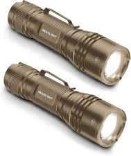 GearLight TAC LED Flashlight Pack - 2 Super Bright, Compact Tactical Flashlights