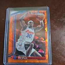 2025-26 Topps Chrome Sapphire Basketball Adem Bona Orange /25 76ers #183 SP