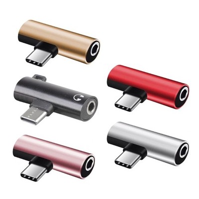 USB C to 3.5mm Headphone and Charger Adapter USB C to Aux-Audio Dongle Adapter