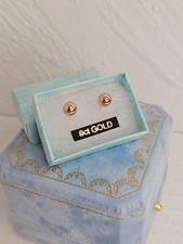 9ct Rose Gold Real 375 9k Ball Stud Earrings