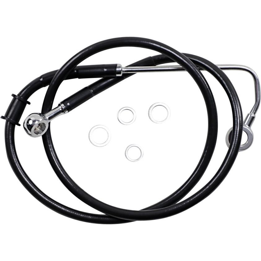 Drag Specialties 1741-5835 Extended Stainless Steel Front Brake Line Kit - Black