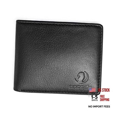 encode Mens Wallet Premium Genuine Leather Slim Bifold RFID Wallet with 9 Black