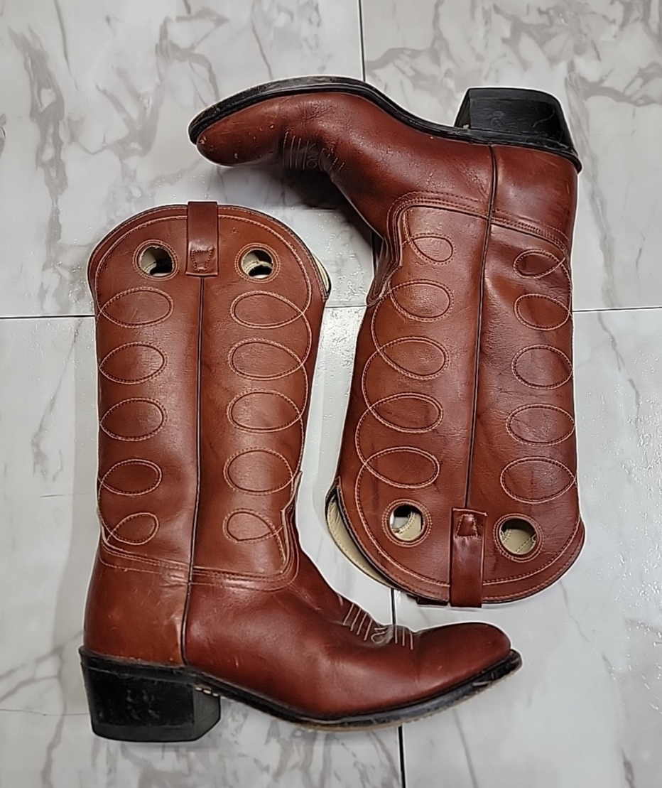 Vintage 1980, bottes de cowboy en daim marron pour hommes, taille 9,5 - Canada
