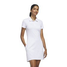 adidas Golf Ladies Short Sleeve Jacquard Golf Dress in White