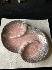 Vintage Pinks 10” Ceramic Pottery Ashtray Atomic MCM