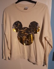 Ladies Disney Size 14 Sweatshirt Mickey Mouse Shinny Jumper