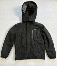 Youth Hooded Winter Jacket Black Insulated Coat Size 10–12 Detachable Hood ZSHOU