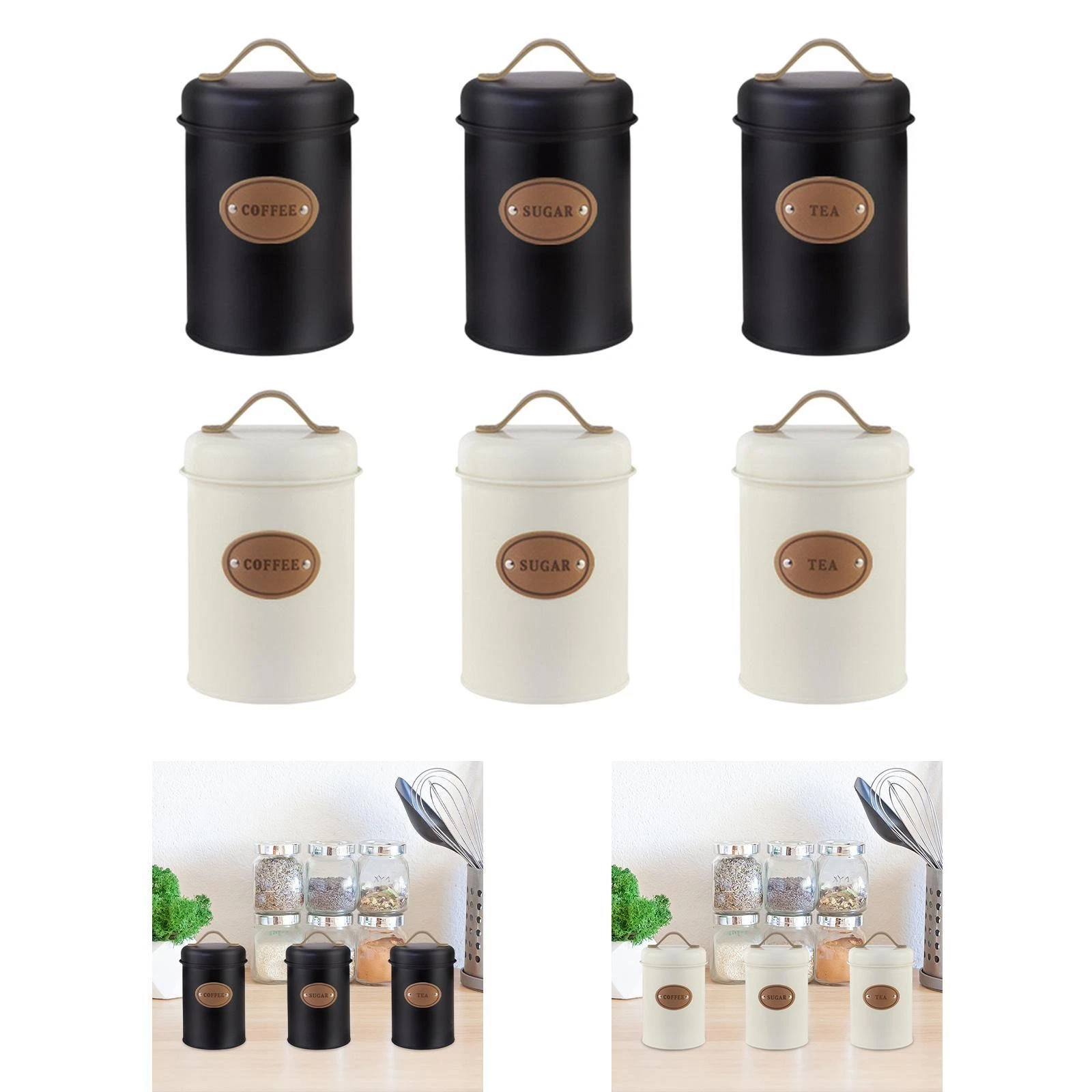 3x Airtight Kitchen Canister Pantry Jars Container with Airtight Lid Tea
Opens in a new window or ta