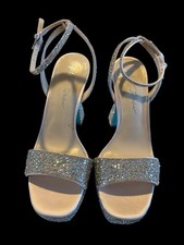Betsey Johnson SB-Beth Champagne Rhinestone Women  s Sandals Sz 8.5
