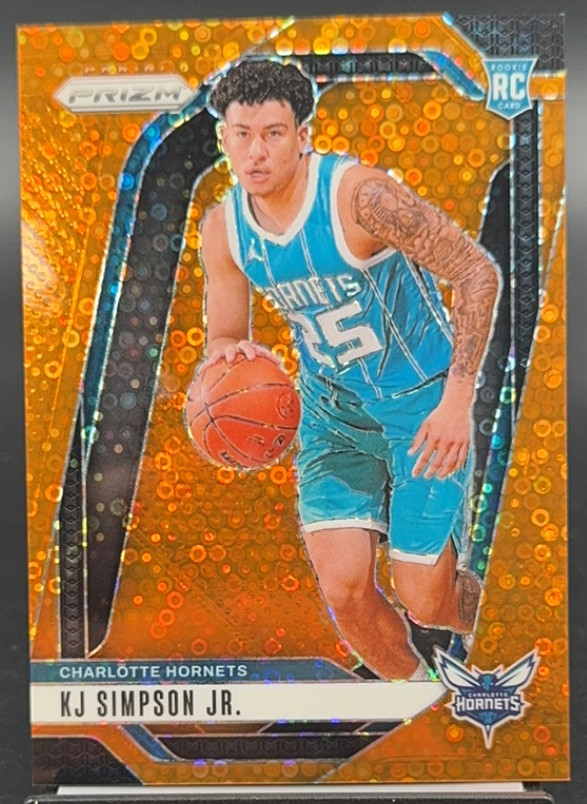Kj Simpson Jr 2024-25 Panini Prizm 029/125 Orange Disco RC Hornets #247