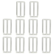 Moicstiy 10 Pcs 2 Inch Metal Slide Buckles, Zinc Alloy 2 Inch, Silver