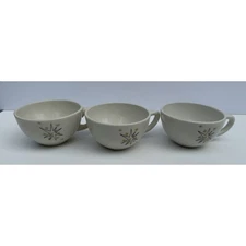 Vintage WALLACE Los Angeles Starburst Atomic Coffee Cups, Black Gold | Set of 3