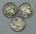 1937 PDS BUFFALO NICKELS, FULL DATES. - #1
